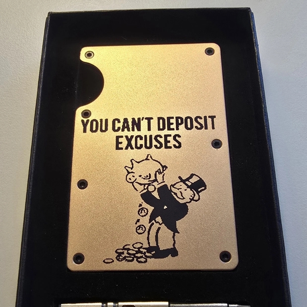 Gold Metal Wallet with Engraving